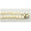 Image 3 : Pearl and Diamond Necklace - 14KT White Gold