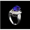 Image 4 : 14KT White Gold 4.58 ctw Tanzanite and Diamond Ring