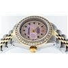 Image 2 : Rolex Two-Tone Pink MOP Sapphire Channel Set Diamond DateJust Ladies Watch