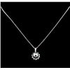 Image 2 : 0.33 ctw Diamond and Pearl Pendant - 14KT White Gold