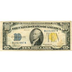 1934 $10 Fine North Africa Silver Certificate Currency