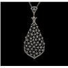 Image 1 : 1.11 ctw Diamond Pendant With Chain - 14KT White Gold