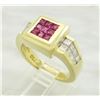 Image 8 : 0.64 ctw Diamond and Ruby Ring - 18KT Yellow Gold