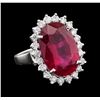 Image 1 : 10.65 ctw Ruby and Diamond Ring - 14KT White Gold