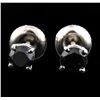 Image 1 : 14KT White Gold 0.50 ctw Black Diamond Earrings