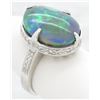 Image 7 : 7.18 ctw Australian Black Opal and Diamond Ring - 18KT White Gold