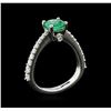 Image 3 : 1.27 ctw Emerald and Diamond Ring - 14KT White Gold