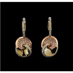 14KT Two-Tone Gold 1.53 ctw Diamond Earrings