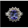 Image 2 : 3.25 ctw Tanzanite and Diamond Ring - 14KT White Gold