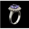 Image 3 : 3.25 ctw Tanzanite and Diamond Ring - 14KT White Gold