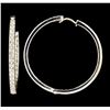 Image 2 : 0.70 ctw Diamond Hoop Earrings - 14KT White Gold