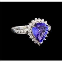 14KT White Gold 2.43 ctw Tanzanite and Diamond Ring