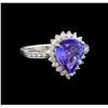 Image 1 : 14KT White Gold 2.43 ctw Tanzanite and Diamond Ring