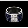 Image 2 : 1.20 ctw Blue Sapphire and Diamond Ring - Platinum