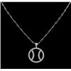 Image 1 : 1.00 ctw Basketball Diamond Pendant With Chain - 14KT White Gold