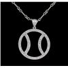 Image 2 : 1.00 ctw Basketball Diamond Pendant With Chain - 14KT White Gold