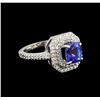 Image 1 : 14KT White Gold 2.00 ctw Tanzanite and Diamond Ring