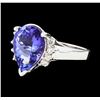 Image 1 : 4.56 ctw Tanzanite and Diamond Ring - 14KT White Gold