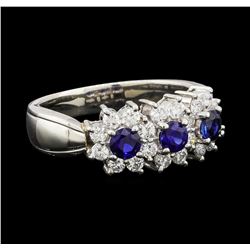 0.56 ctw Sapphire and Diamond Ring - Platinum