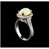 Image 4 : 2.43 ctw Opal and Diamond Ring - 14KT White Gold