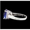 Image 3 : 3.36 ctw Tanzanite and Diamond Ring - 14 KT White Gold