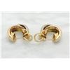 Image 9 : 0.25 ctw Cartier Trinity Diamond Earrings - 18KT Tri Color Gold