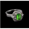 Image 1 : 0.99 ctw Tsavorite and Diamond Ring - 14KT White Gold