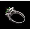 Image 3 : 0.99 ctw Tsavorite and Diamond Ring - 14KT White Gold