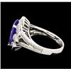 Image 3 : 3.40 ctw Tanzanite and Diamond Ring - 14KT White Gold