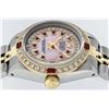 Image 2 : Rolex Two-Tone Pink MOP Ruby String Diamond DateJust Ladies Watch