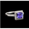 Image 1 : 18KT White Gold 1.52 ctw Tanzanite and Diamond Ring