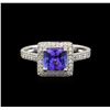 Image 2 : 18KT White Gold 1.52 ctw Tanzanite and Diamond Ring