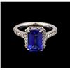 Image 2 : 2.85 ctw Tanzanite and Diamond Ring - 14KT White Gold