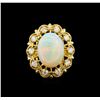 Image 2 : 14KT Yellow Gold 3.37 ctw Opal and Diamond Ring