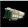 Image 1 : 3.81 ctw Tourmaline and Diamond Ring - Platinum