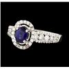 Image 1 : 0.75 ctw Sapphire and Diamond Ring - 14KT White Gold