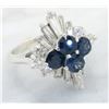 Image 3 : 1.04 ctw Diamond and Sapphire Ring - 18KT White Gold