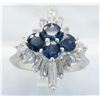 Image 4 : 1.04 ctw Diamond and Sapphire Ring - 18KT White Gold