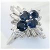 Image 8 : 1.04 ctw Diamond and Sapphire Ring - 18KT White Gold