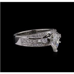 GIA Cert 1.42 ctw Diamond Ring - 18KT White Gold