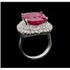 Image 4 : GIA Cert 14.36 ctw Ruby and Diamond Ring - 14KT White Gold