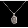 Image 1 : 0.34 ctw Diamond Pendant With Chain - 18KT White Gold