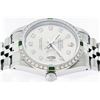 Image 2 : Rolex Stainless Steel Slate Grey Diamond and Emerald DateJust Men's Watch