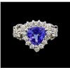 Image 2 : 14KT White Gold 2.01 ctw Tanzanite and Diamond Ring