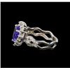 Image 3 : 14KT White Gold 2.01 ctw Tanzanite and Diamond Ring