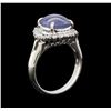Image 4 : 5.33 ctw Star Sapphire and Diamond Ring - Platinum
