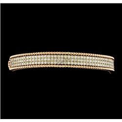 1.85 ctw Diamond Bangle Bracelet - 14KT Rose and White Gold