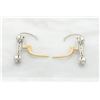 Image 3 : 1.06 ctw Diamond Earrings - Platinum and 18KT Gold