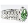 Image 2 : Rolex Stainless Steel Green Index Pyramid Diamond DateJust Men's Watch