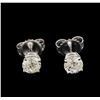 Image 1 : 1.11 ctw Diamond Solitaire Earrings - 14KT White Gold